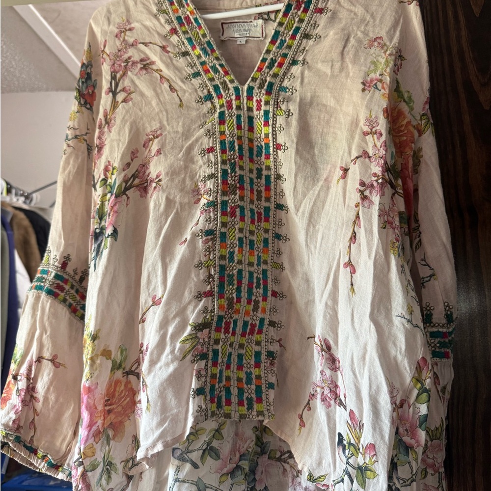 Floral Embroidered Johnny Was  Women's Top